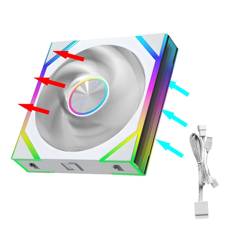 JUMPEAK DS120 Face-Changing ARGB Cooling Fan 360mm 240mm Modular Stackable Splicing 120mm RGB Fans For Gaming PC Case CPU Cooler