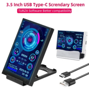 3.5 Inch Type-C Secondary Screen for Computer CPU RAM GPU HDD Monitor 320*480 IPS LCD ISB Display TURZX Software NO AIDA64