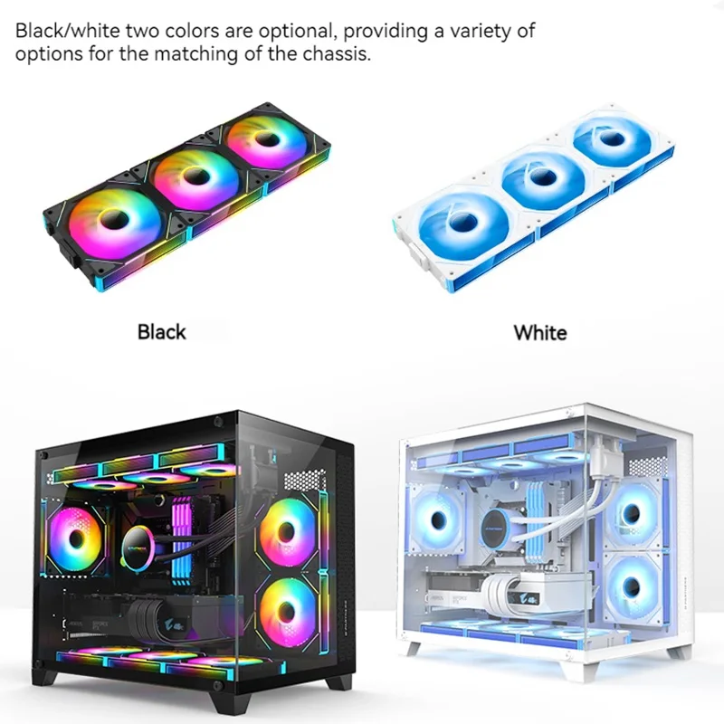 TEUCER JM-1 PC Case Fan 120mm ARGB Mirror Cycle Light Effect Cooling Fan 4PIN PWM Low noise Chassis Water Cooling Ventilador