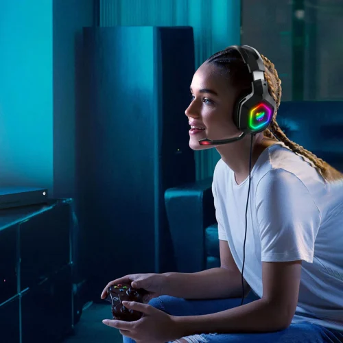 ONIKUMA K10 Wired Gaming Headset 3.5mm Wired Headset Noise Canceling Microphone Stereo Surround Sound Headset For PC PS5