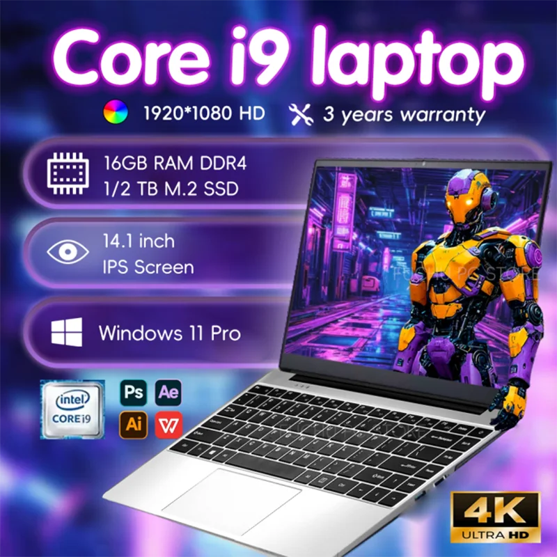 NEW Windows 11 Pro  Intel core i9 10980hk 16GB RAM 1/2TB SSD  Gaming laptops 1920*1080 Notebook computer Office notebook laptop