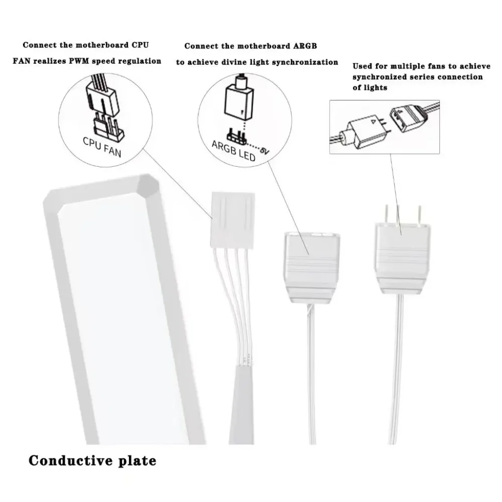 ICE Whale WX-3 Wireless Splicing Fan ARGB Air-Cooled Cooling Accessories 1600RPM 12CM Chassis Fan