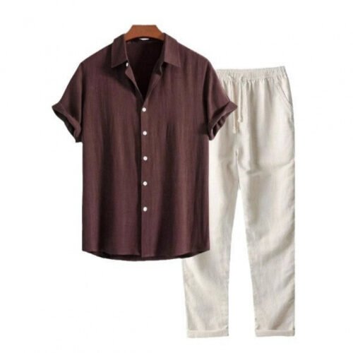 Mens Fashionable Printed Top And Pants Set