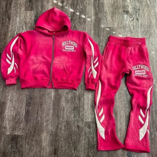 Mens Loose-Fit Printed Sweatshirt And Pants Set