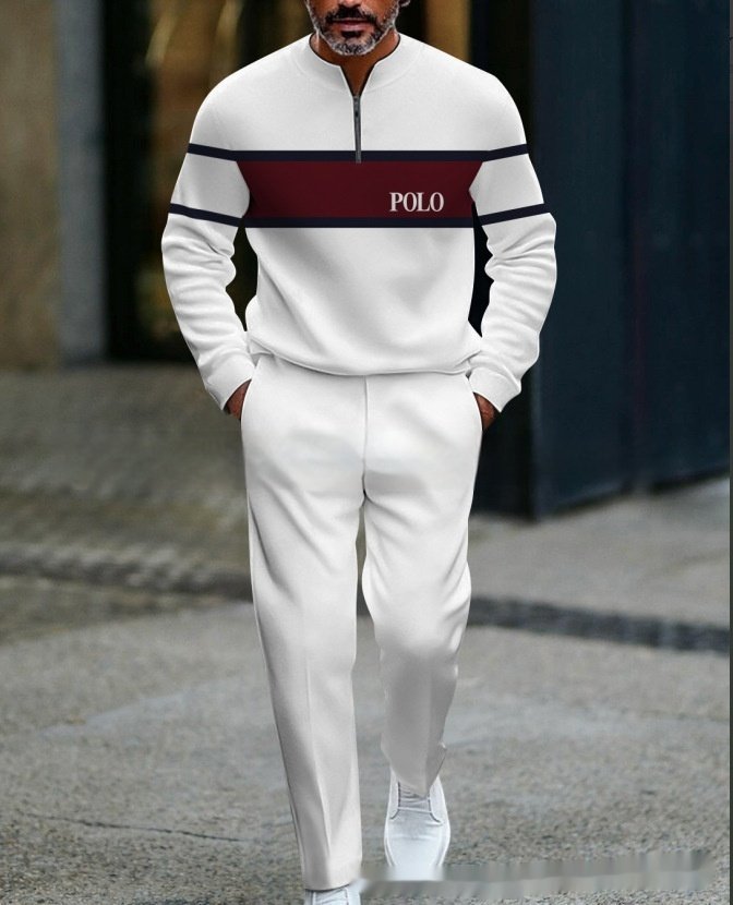 Casual Fashion Men's Long-Sleeve Pants Set