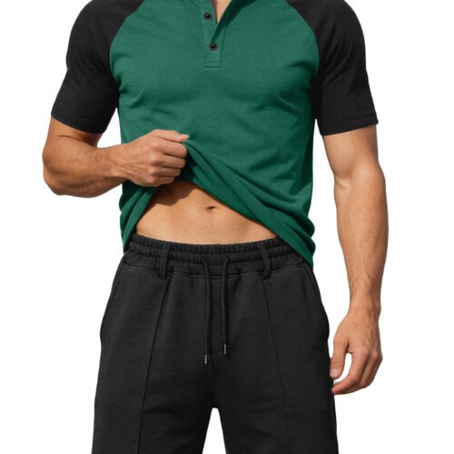 Mens Short-Sleeve T-Shirt And Shorts Two-Piece Set