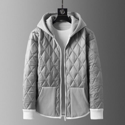 Winter Hooded Cardigan And Padded Cotton Jacket TwoPiece Set