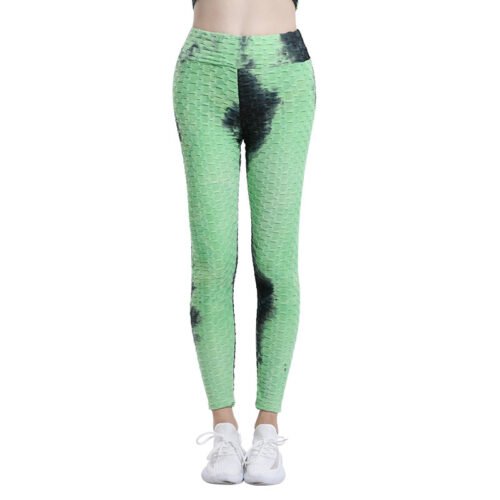 High Waist Workout Bubble Tie-dye Yoga Pants