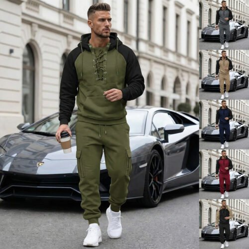 Fleece-lined Cargo Pants With Raglan Sleeves And Multiple Pockets