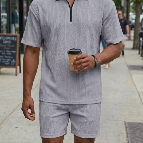 Men's Polo Shirt Casual Short-sleeved Shorts Sports Suit