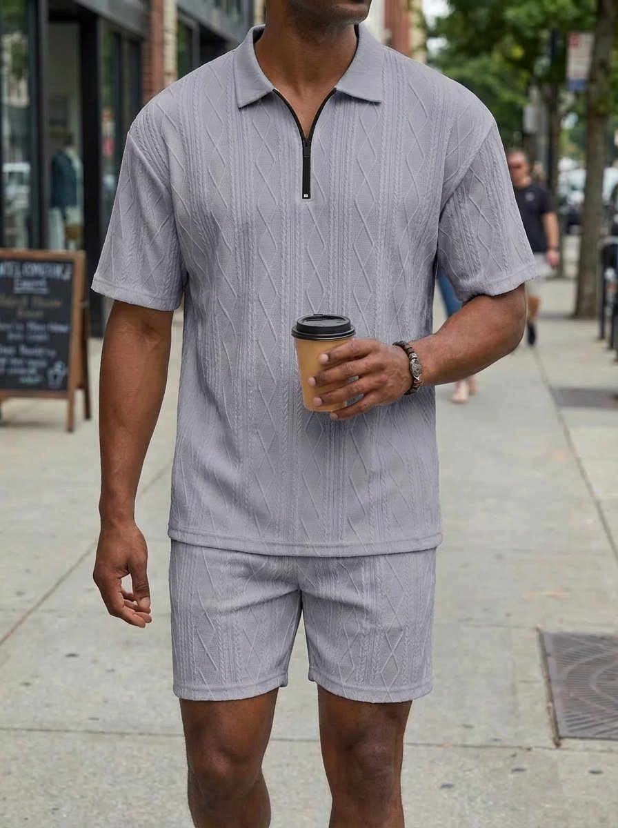 Men's Polo Shirt Casual Short-sleeved Shorts Sports Suit