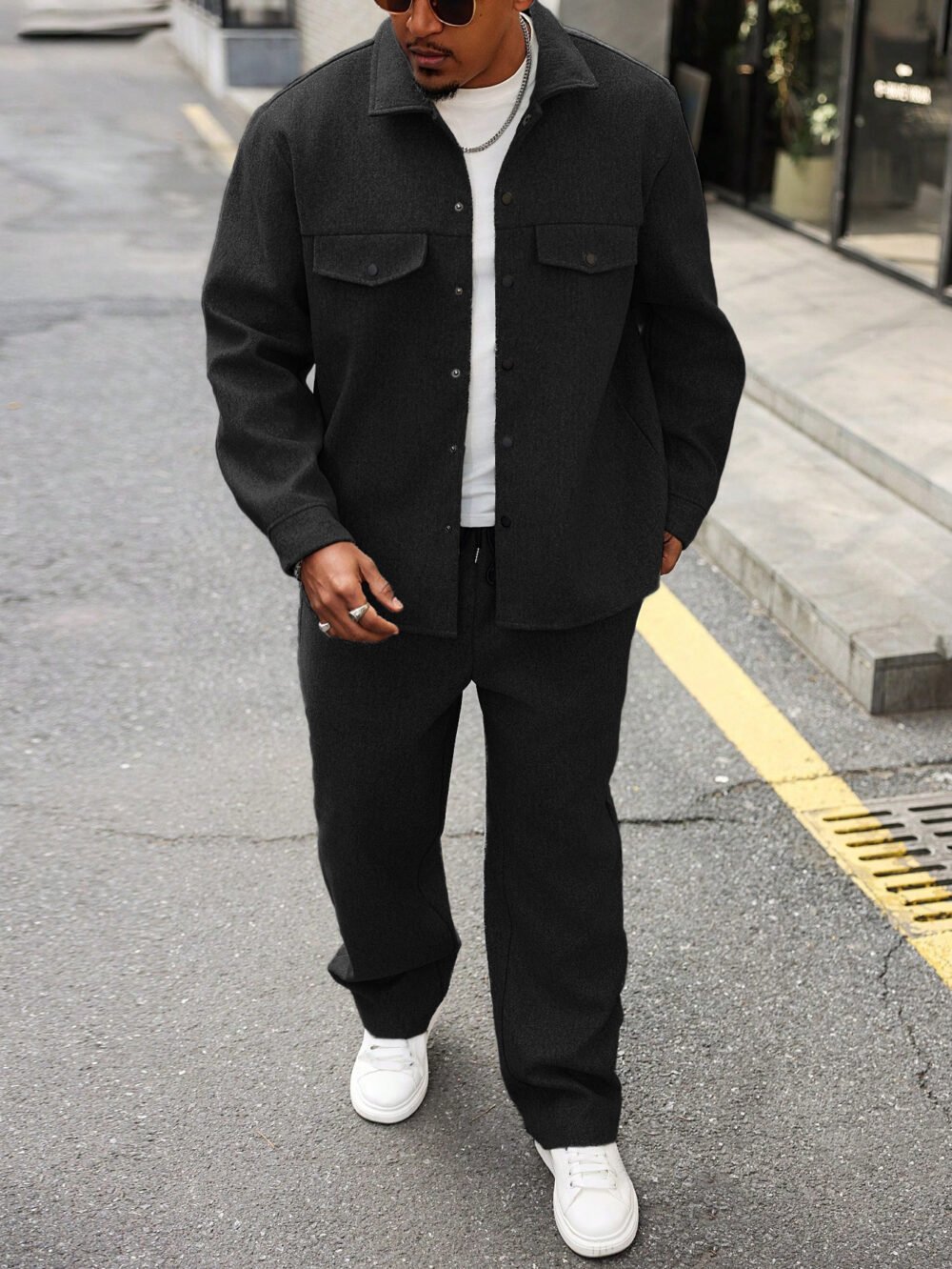 New Autumn Mens Casual Cargo Jacket And Pants Set