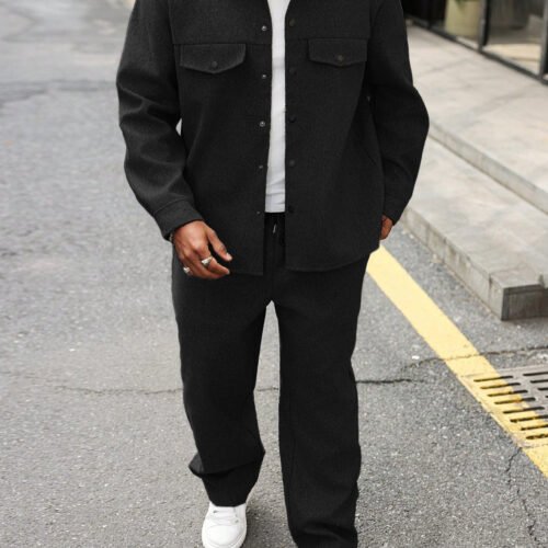 New Autumn Mens Casual Cargo Jacket And Pants Set