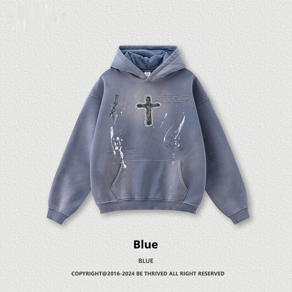 Men's Loose Street Hand-painted Couple Wear Hooded Sweater