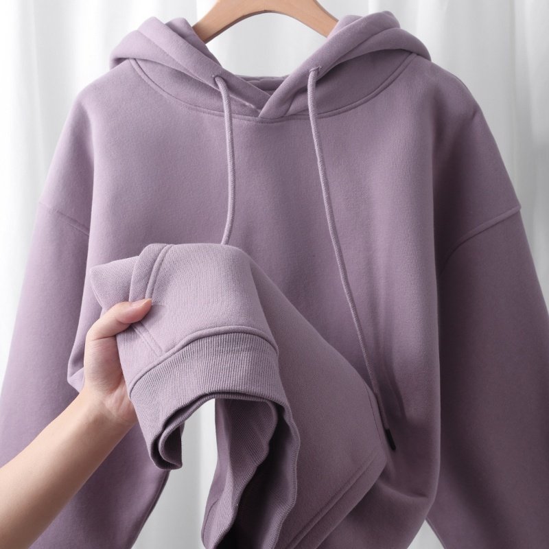 Womens Fleece-Lined Hoodie Heavyweight Solid-Color Drop-Shoulder Design With Extra Padding For Maximum Warmth