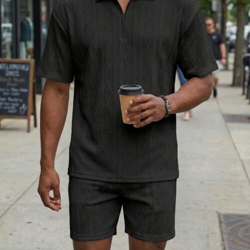 Men's Polo Shirt Casual Short-sleeved Shorts Sports Suit