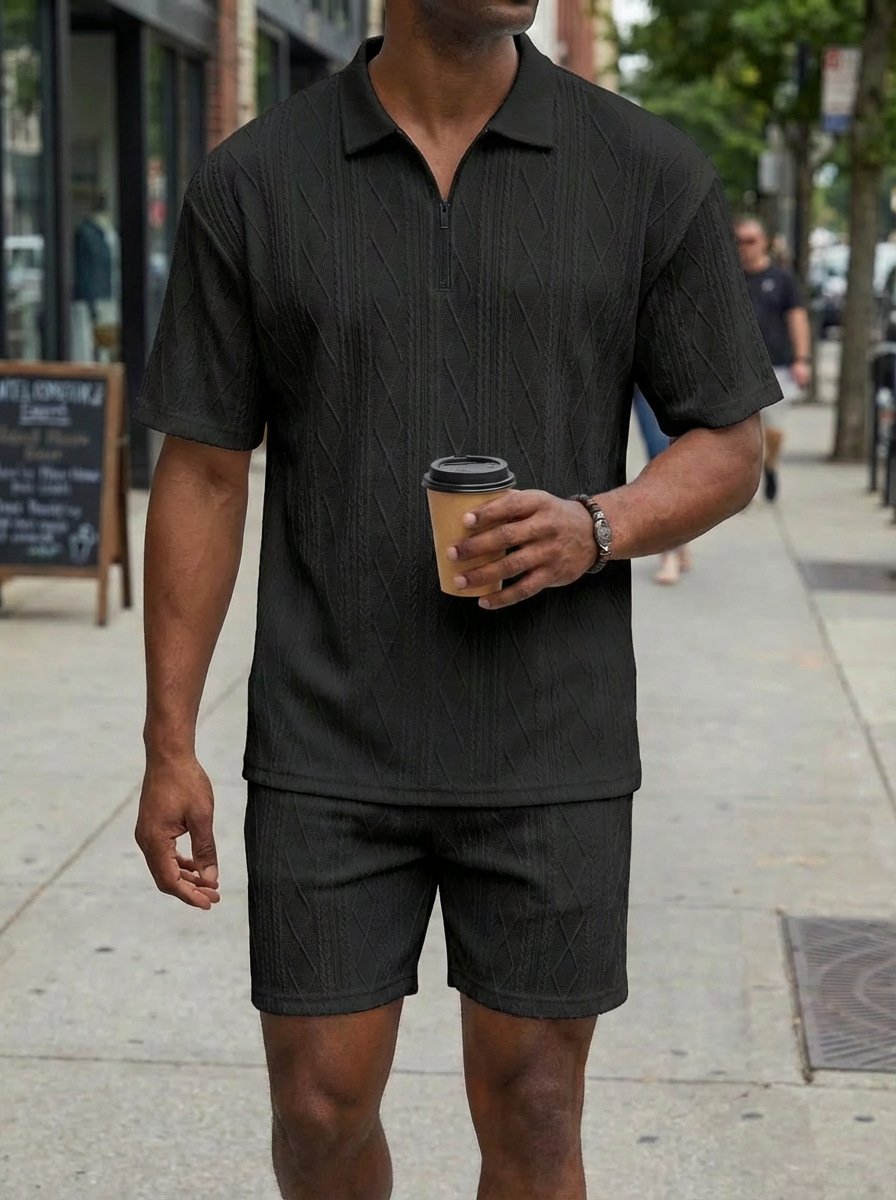 Men's Polo Shirt Casual Short-sleeved Shorts Sports Suit
