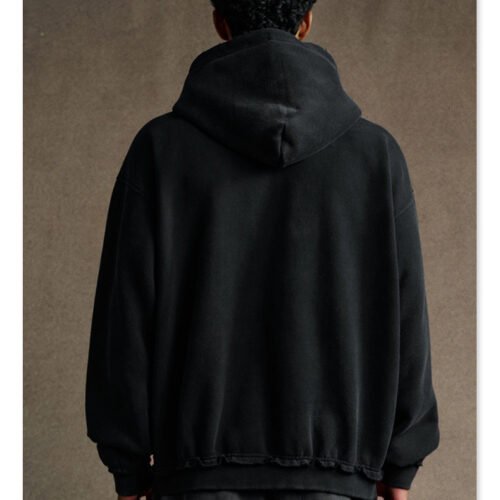 Mens Printed Ripped Zip-Up Hoodie Cardigan Coat