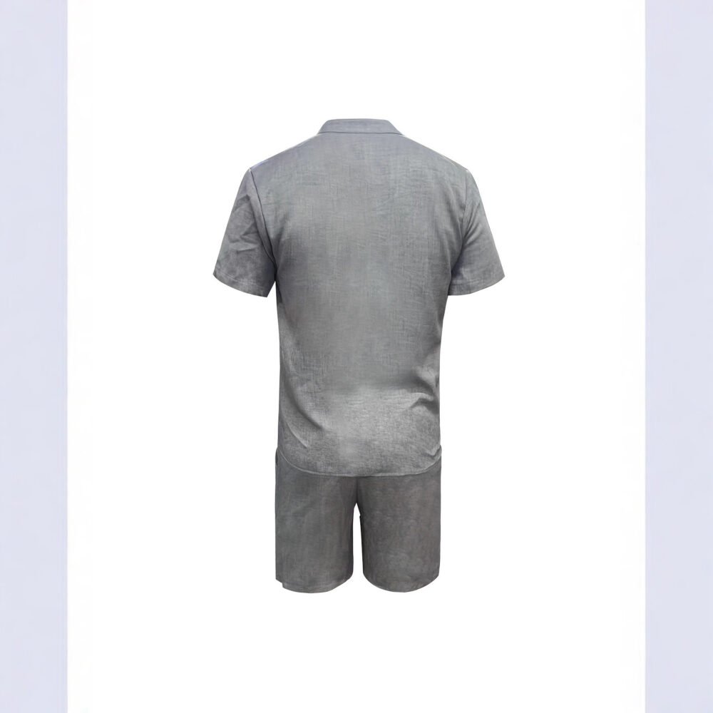 Cotton-linen Short-sleeve Shirt And Loose-fitting Shorts Two-piece Set