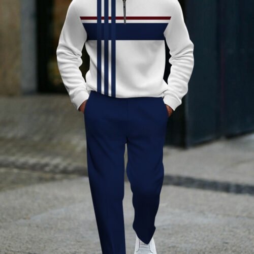Casual Fashion Men's Long-Sleeve Pants Set
