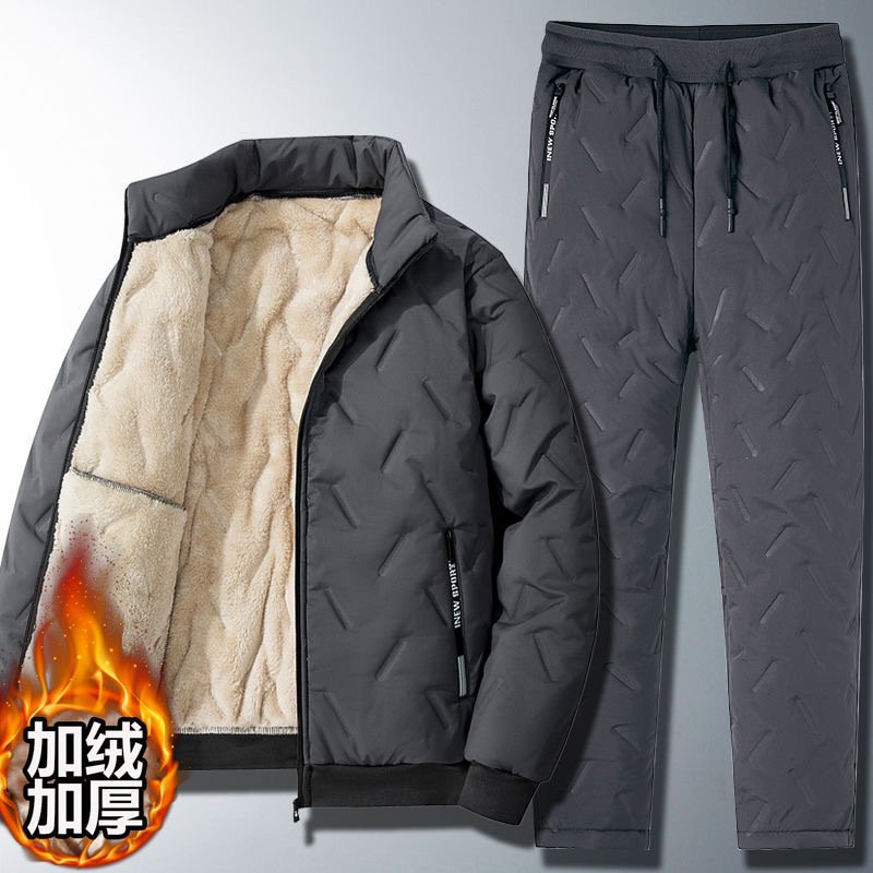 Mens Winter Cotton-padded Coat With Fleece Lining For Dads