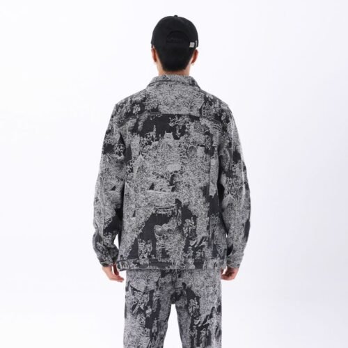 Mens Sophisticated Embossed Denim Jacket For Spring And Autumn In A Casual American Style