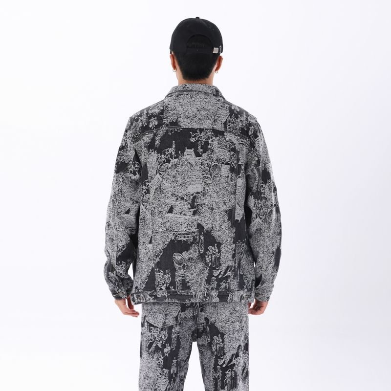 Mens Sophisticated Embossed Denim Jacket For Spring And Autumn In A Casual American Style
