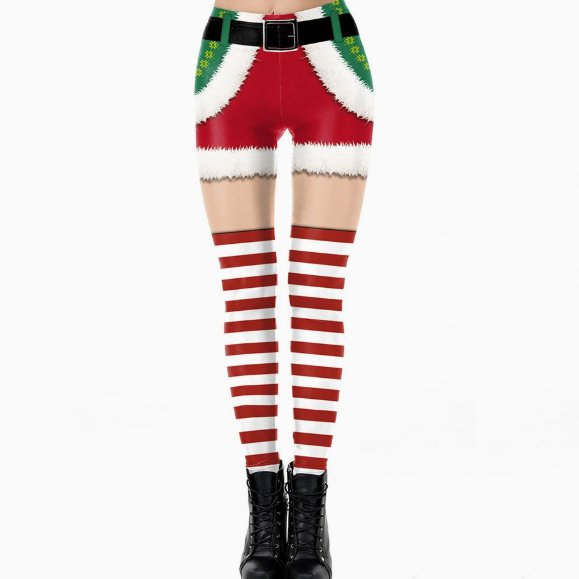Sexy Slim-fit Straight-leg Tight Leggings For Women Featuring 3D Printed Character Designs