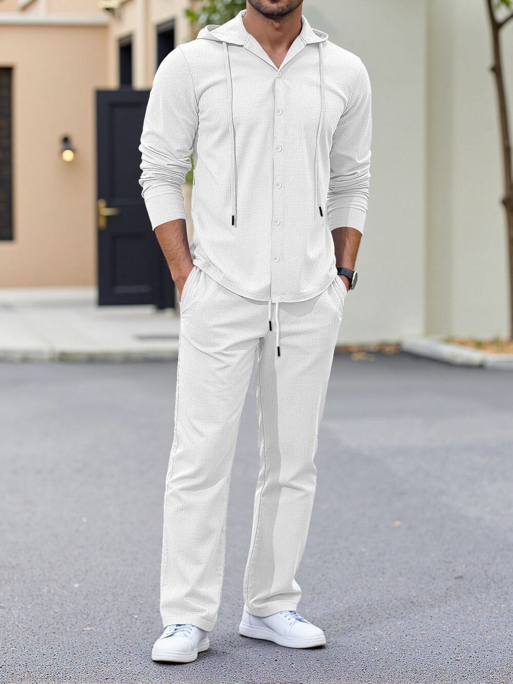 Mens Relaxed Fit Long Sleeve Suit With A Minimalist Design