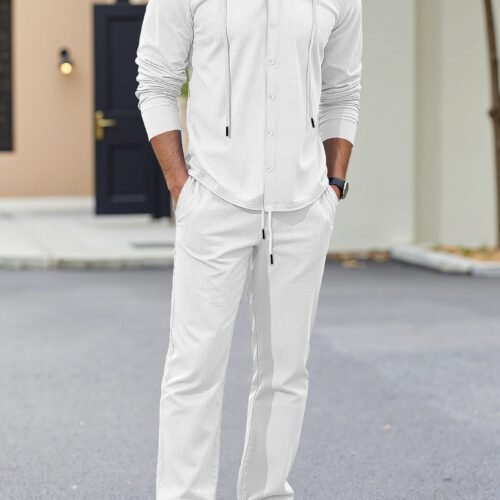 Mens Relaxed Fit Long Sleeve Suit With A Minimalist Design