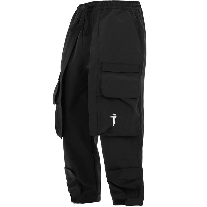 00d6547f-6e02-475e-9da1-2422e05790df.jpg Men's Loose Casual Black Multi-pocket Trousers