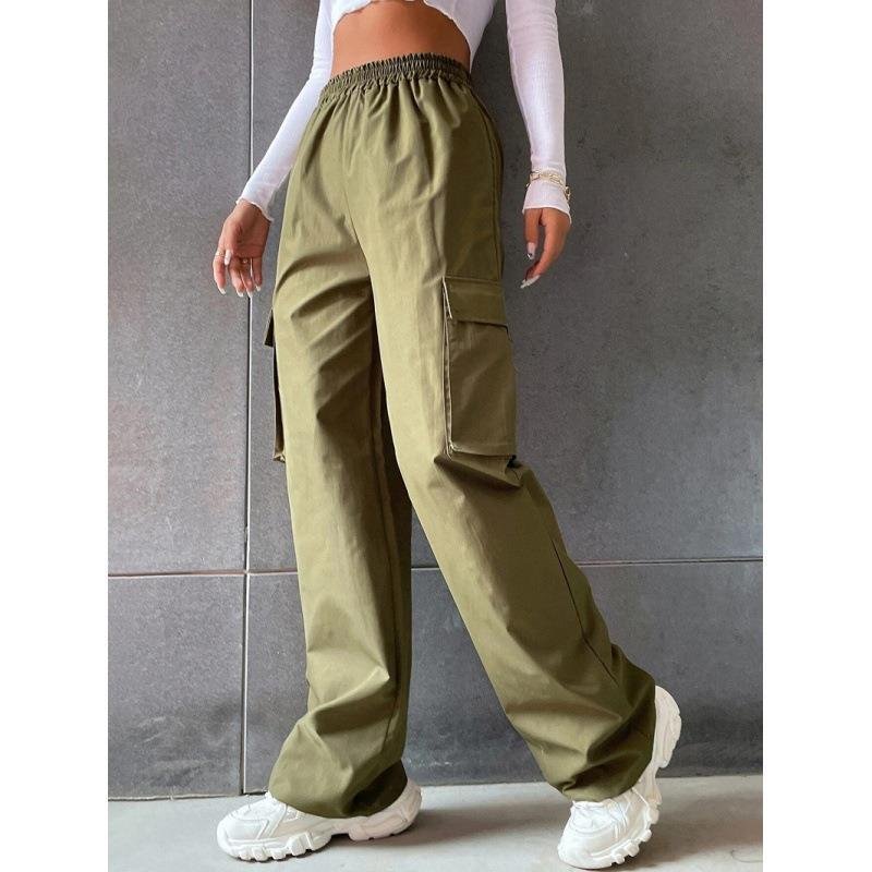 028c020d-cc70-4bc2-b7e5-5d18b3efa45c.jpg Women's Fashion Solid Color High Waist Flip Workwear With Pocket Pants