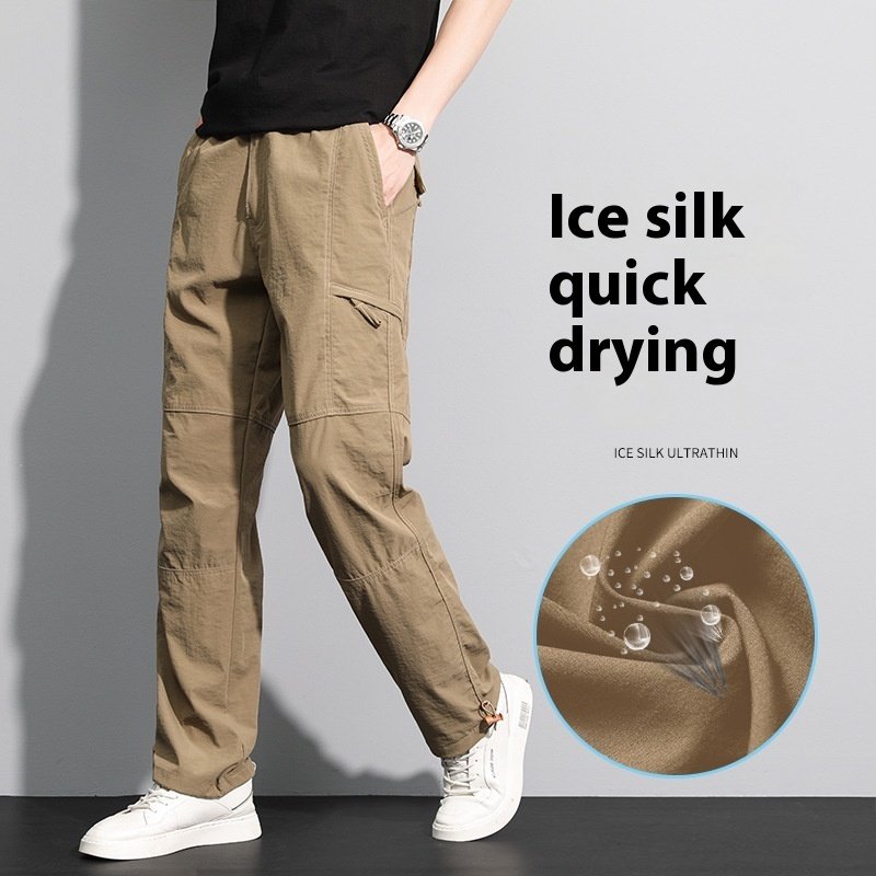 0589b620-1a14-4c12-a29a-f81d1eebfd62.jpg Thin Overalls Men's Casual Loose Ultrathin Khaki Straight
