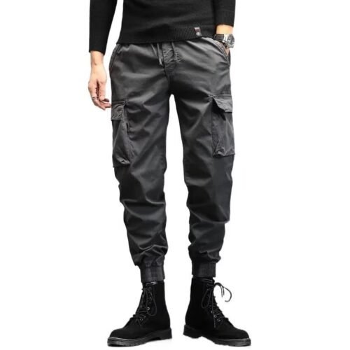 05e3c15e-1e4b-4632-82f1-17b473528f4f.jpg Men's Cropped Tooling Spring And Autumn Loose-fitting Casual Ankle-banded Trousers Multi-pocket