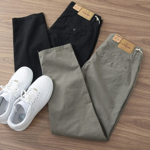 0ea42ef4-9285-4a85-8fe8-3eaa5cbcfce7.jpg Twill Cotton Men's Casual Pants Basic Loose Straight Casual Long Pants