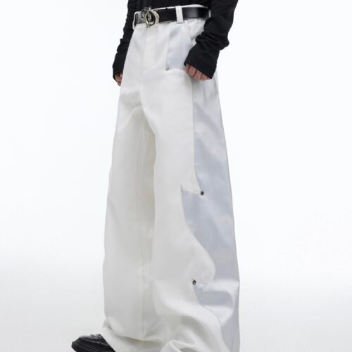 15c2749c-0f49-45ab-8de7-fbee4c474f08.jpg Niche Structured Leather Patchwork Flame Rivet Trousers