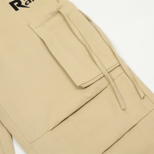 Multi-pocket Straight Cargo Pants Men's Loose