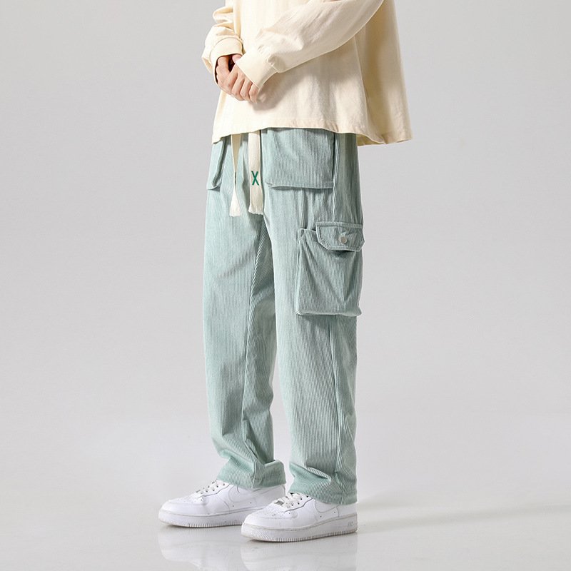 1da36bf5-61ff-47e3-a955-ad0cd4309e34.jpg Men's Loose All-matching Corduroy Multi-pocket Straight Cargo Pants