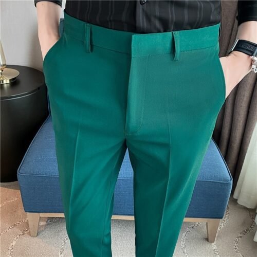 1e9a1b05-c9d9-4f28-8fd5-c2f8e87d3dd2.jpg Men's Springsummer Draping Solid Color Casual Suit Pants Stretch Comfortable Suit Pants Trousers