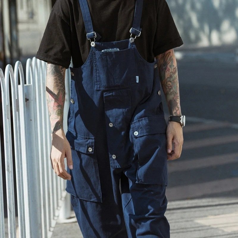 Casual Suspenders Pants Men's Business Shirt Trousers Workwear For Workers Loose Suspenders