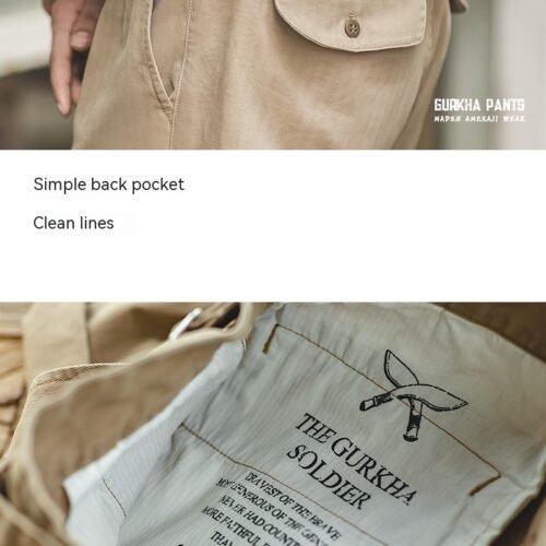 Men's Retro High Waist Straight Cargo Pants