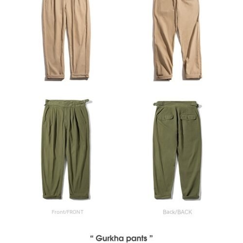 Men's Retro High Waist Straight Cargo Pants
