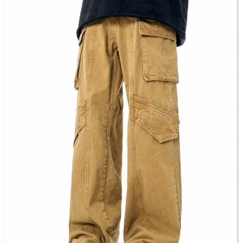 Casual Loose Straight Pu Handsome Wide-leg Trousers For Women