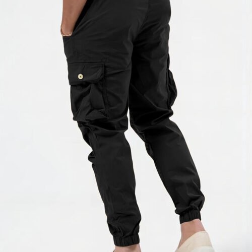 Men's Cargo Trousers With Three-dimensional Pockets Solid Color Casual Pants