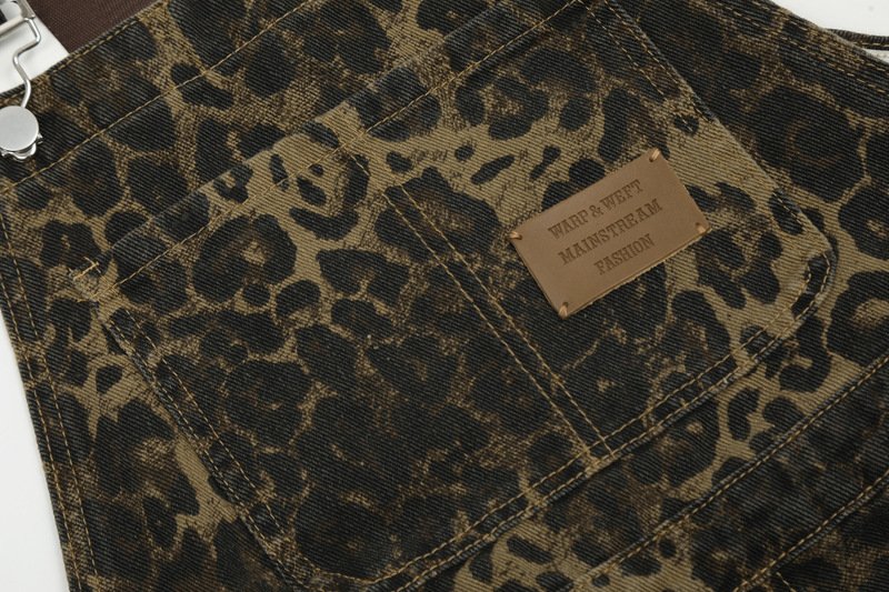 3db87db4-3eb6-45d8-a4c4-8ebe332157eb.jpg American Vintage Leopard Print Denim Brace Overalls Men And Women