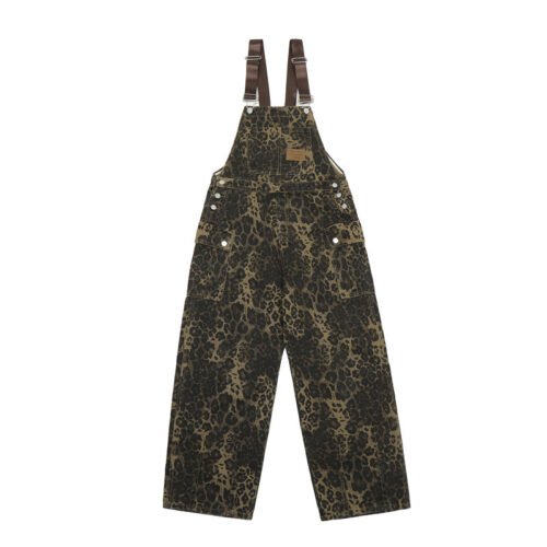 49afc07c-2cac-4133-965f-fad223b099ed.jpg American Vintage Leopard Print Denim Brace Overalls Men And Women