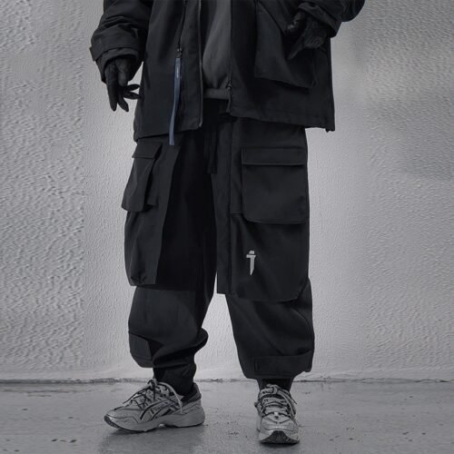 4b187d90-aa62-4ad3-8df7-c4fad8e9dce5.jpg Men's Loose Casual Black Multi-pocket Trousers