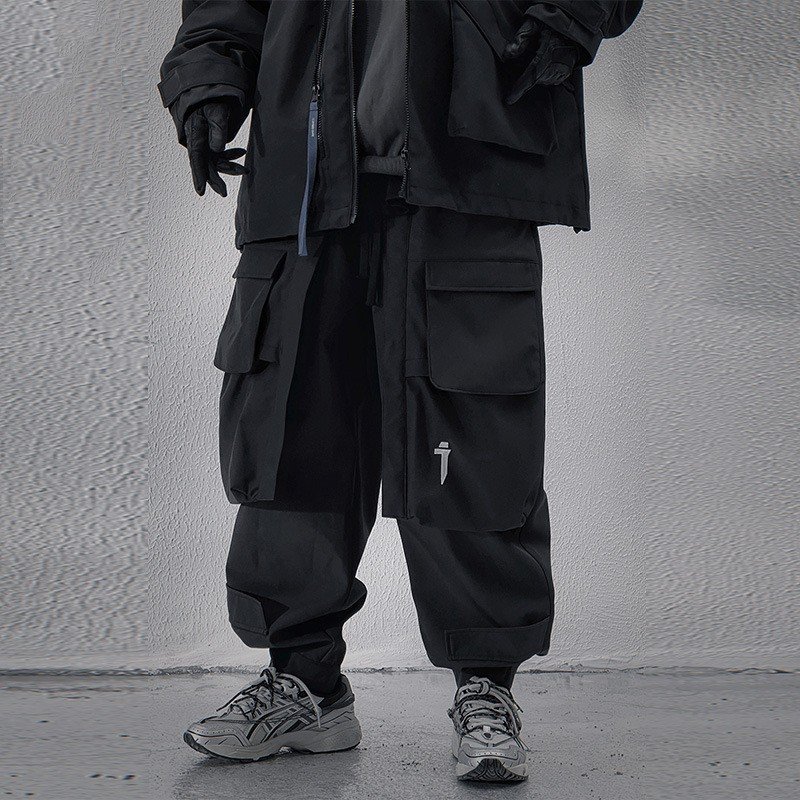 4b187d90-aa62-4ad3-8df7-c4fad8e9dce5.jpg Men's Loose Casual Black Multi-pocket Trousers