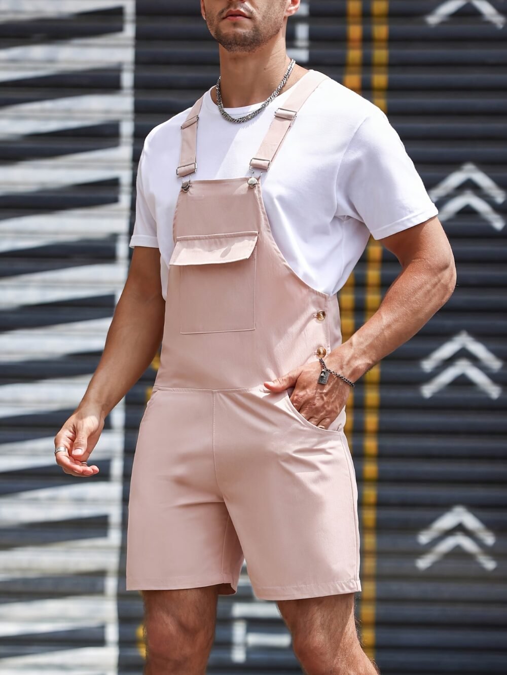 523832b5-75c6-4ef2-b4c3-bb9577874e46.jpg Men's Solid Color Fashion Casual Suspender Trousers