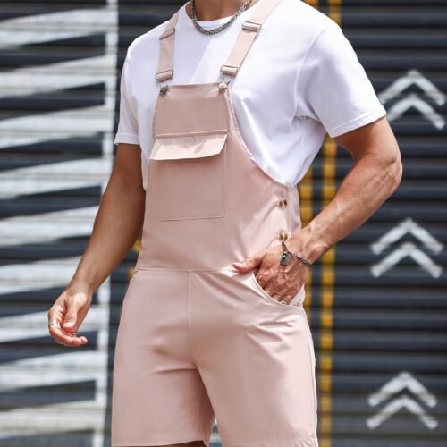 523832b5-75c6-4ef2-b4c3-bb9577874e46.jpg Men's Solid Color Fashion Casual Suspender Trousers